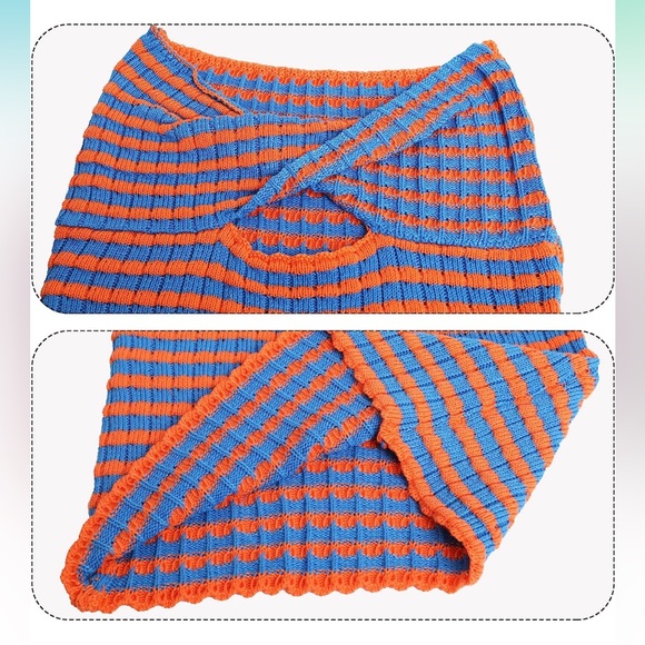 Amazon ACOSAP Women's Crop Striped Print Ribbed Knit Stretchy Strapless Tube Top - Picture 2 of 4